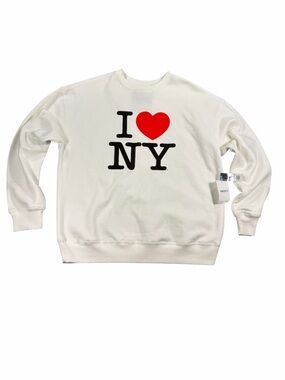 I Love NY x Forever 21 collab - White Graphic Crewneck Sweatshirt NWT